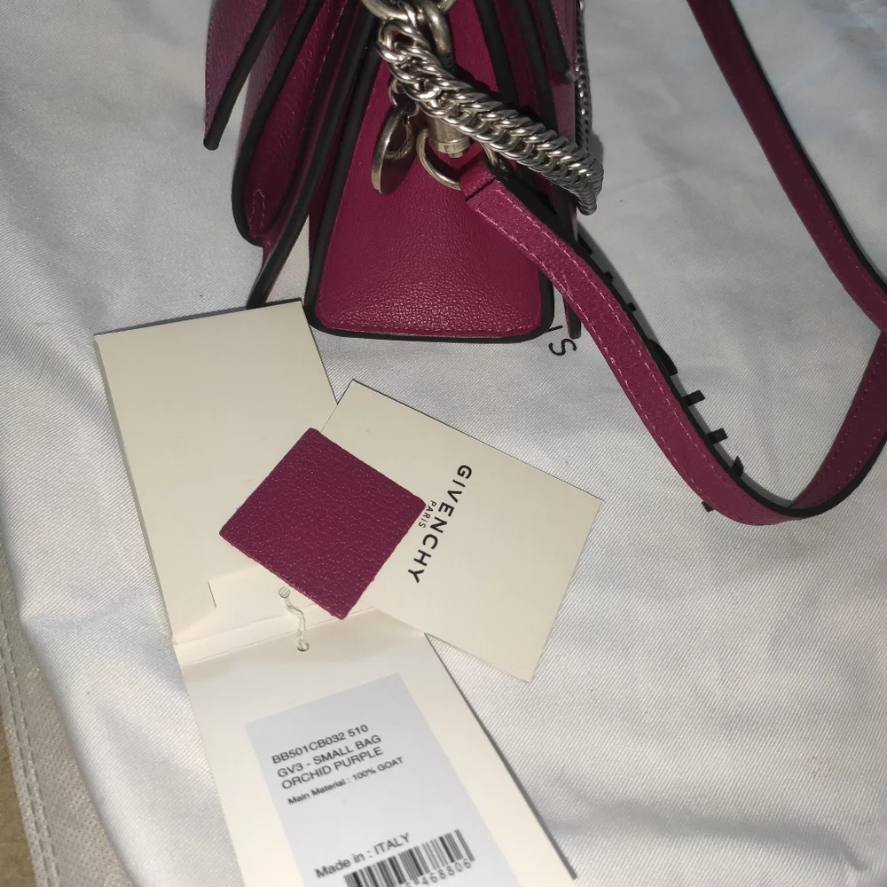 Givenchy GV3 Small Goatskin Shoulder Bag Orchid